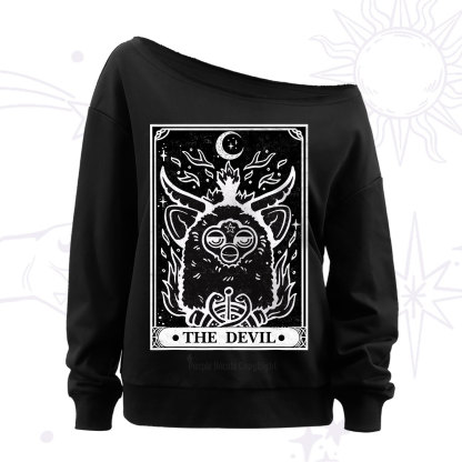 Purplehecate The Devil Tarot Off The Shoulder Sweatshirt