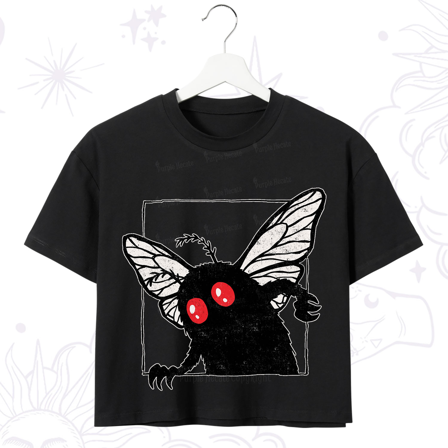 Purplehecate The Curious Mothman Crop T-Shirt