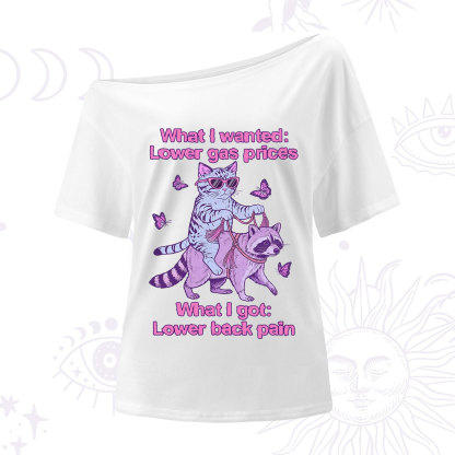 Purplehecate Lower Gas Prices Lower Back Pain Cat One Shoulder T-Shirt