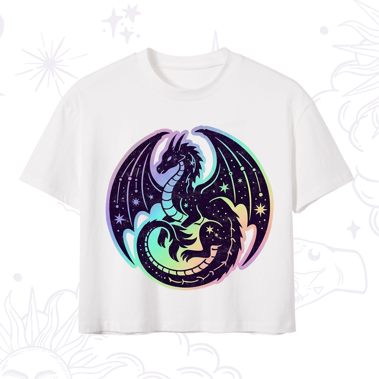Purplehecate Cosmic Dragon Crop T-Shirt