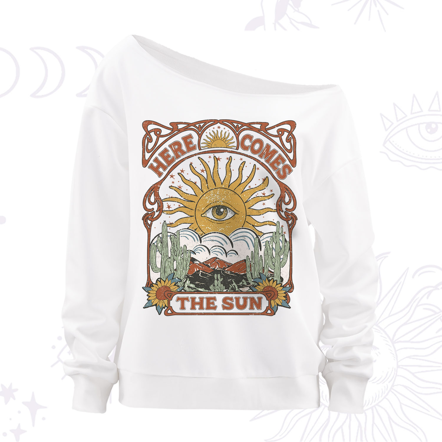 Purplehecate Here Comes The Sun Off The Shoulder Sweatshirt