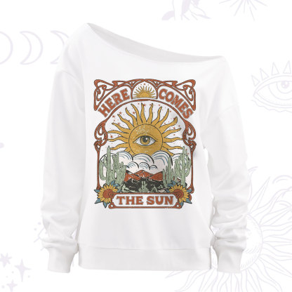 Purplehecate Here Comes The Sun Off The Shoulder Sweatshirt