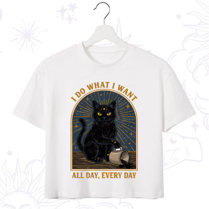 Purplehecate I Do What I What All Day Crop T-Shirt