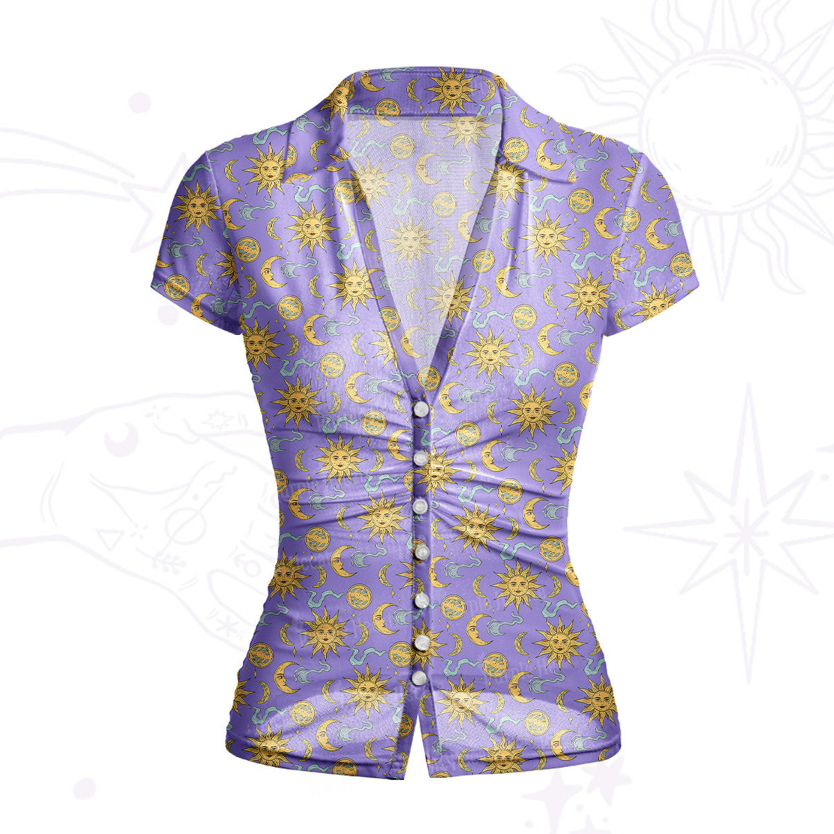 [Copy][Copy]Purplehecate Magic of Sun and Moon Mesh Button Up Top