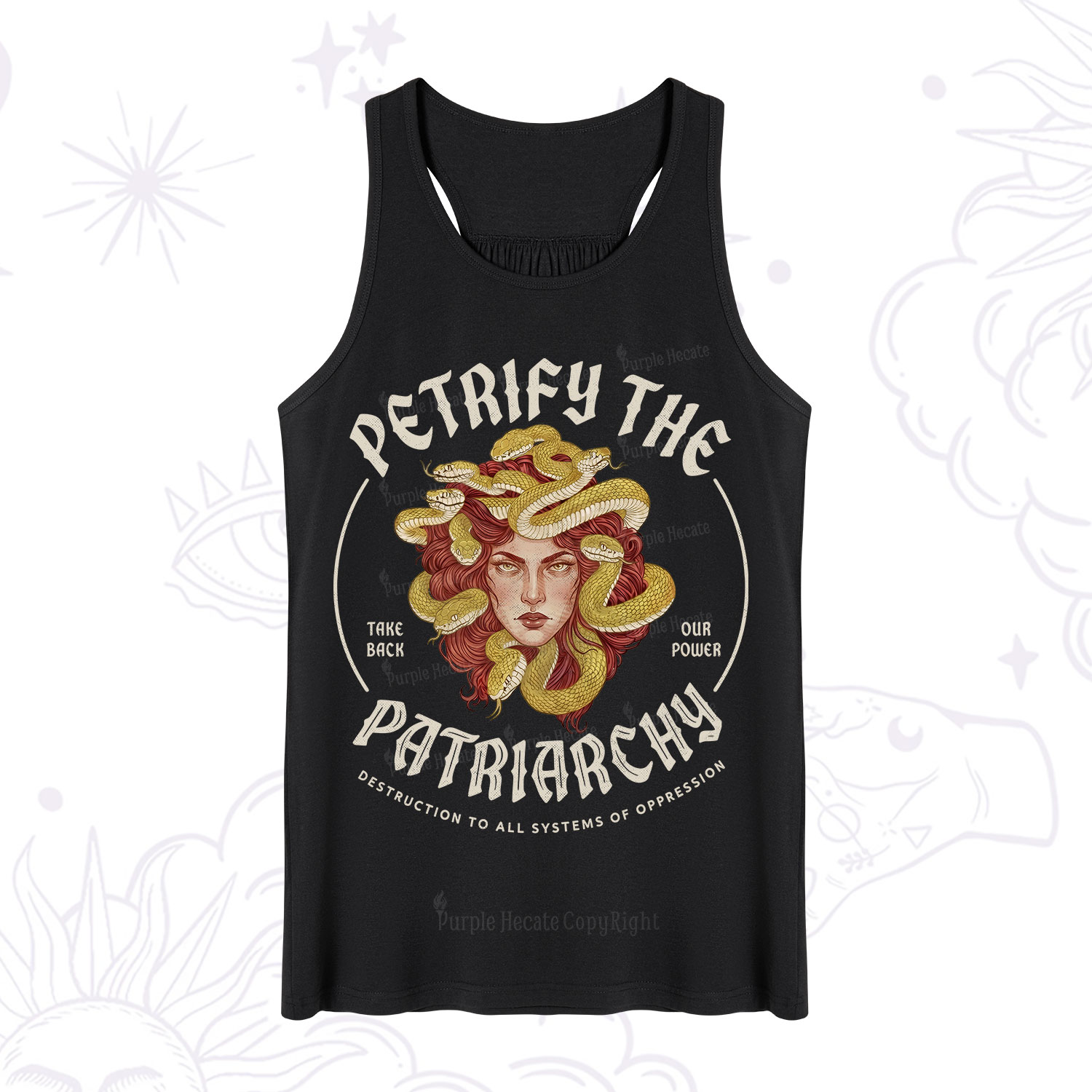 Purplehecate Petrify Patriarchy Medusa Tank