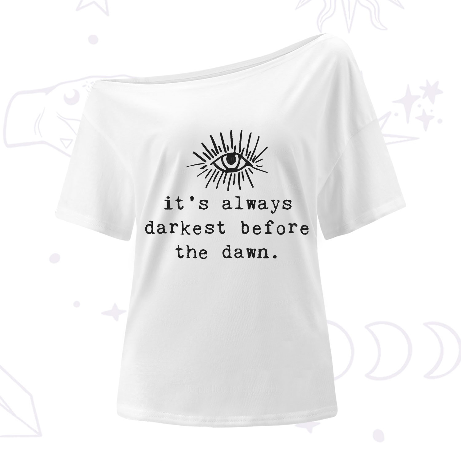 Purplehecate It's Always Darkest Before Dawn One Shoulder T-Shirt