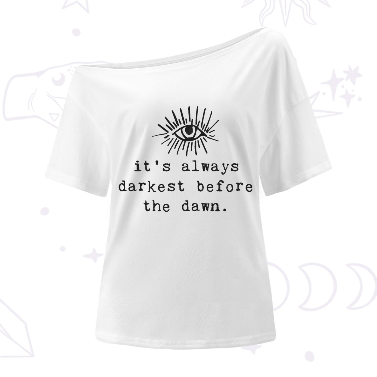 Purplehecate It's Always Darkest Before Dawn One Shoulder T-Shirt