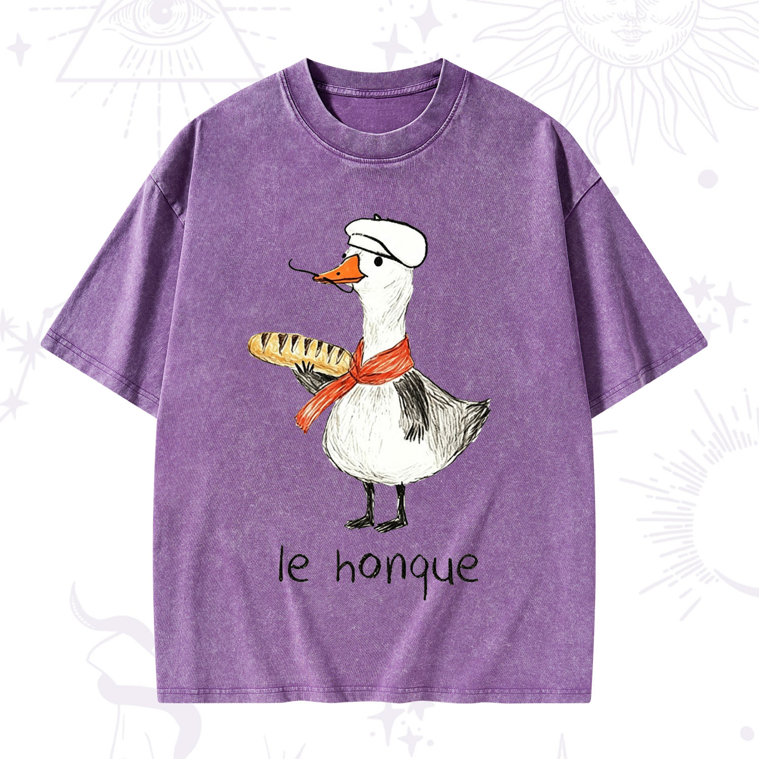 Purplehecate Funny French Goose Washed T-Shirt