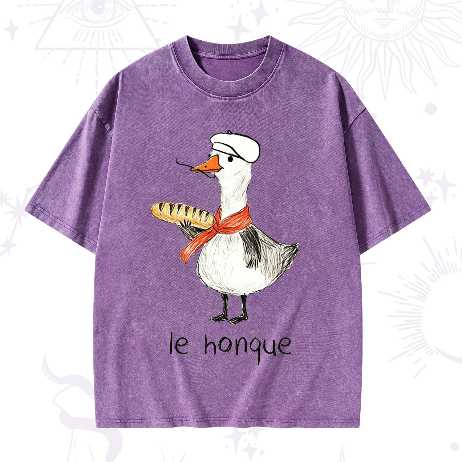 Purplehecate Funny French Goose Washed T-Shirt