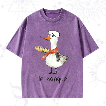Purplehecate Funny French Goose Washed T-Shirt