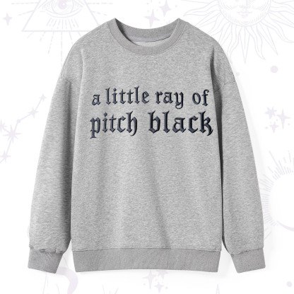 Purplehecate A Little ray of Pitch Black Embroidered Sweatshirt