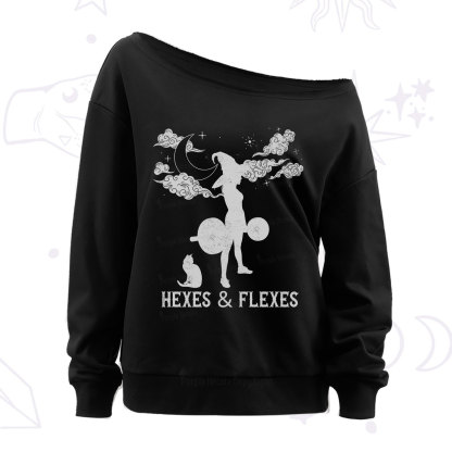 Purplehecate Witchy Workout Off The Shoulder Sweatshirt