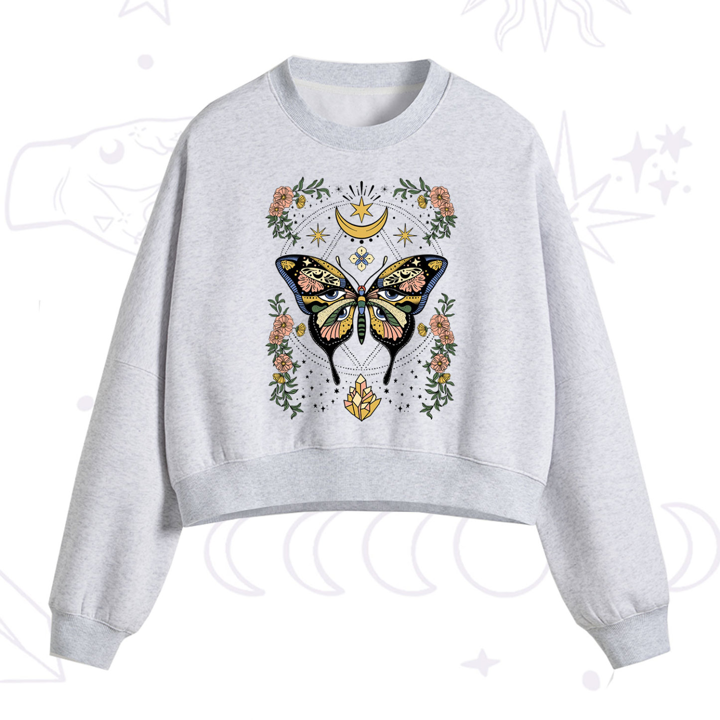 Purplehecate I Am Opening Crop Sweatshirt