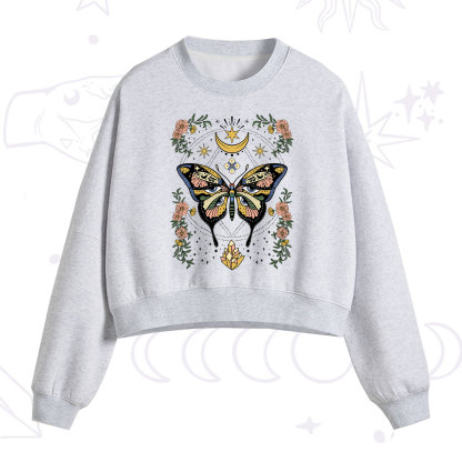Purplehecate I Am Opening Crop Sweatshirt