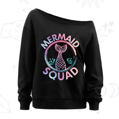 Purplehecate Mermaid Squad Off The Shoulder Sweatshirt