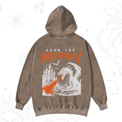 Purplehecate Burn the Patriarchy Dragon Washed Hoodie