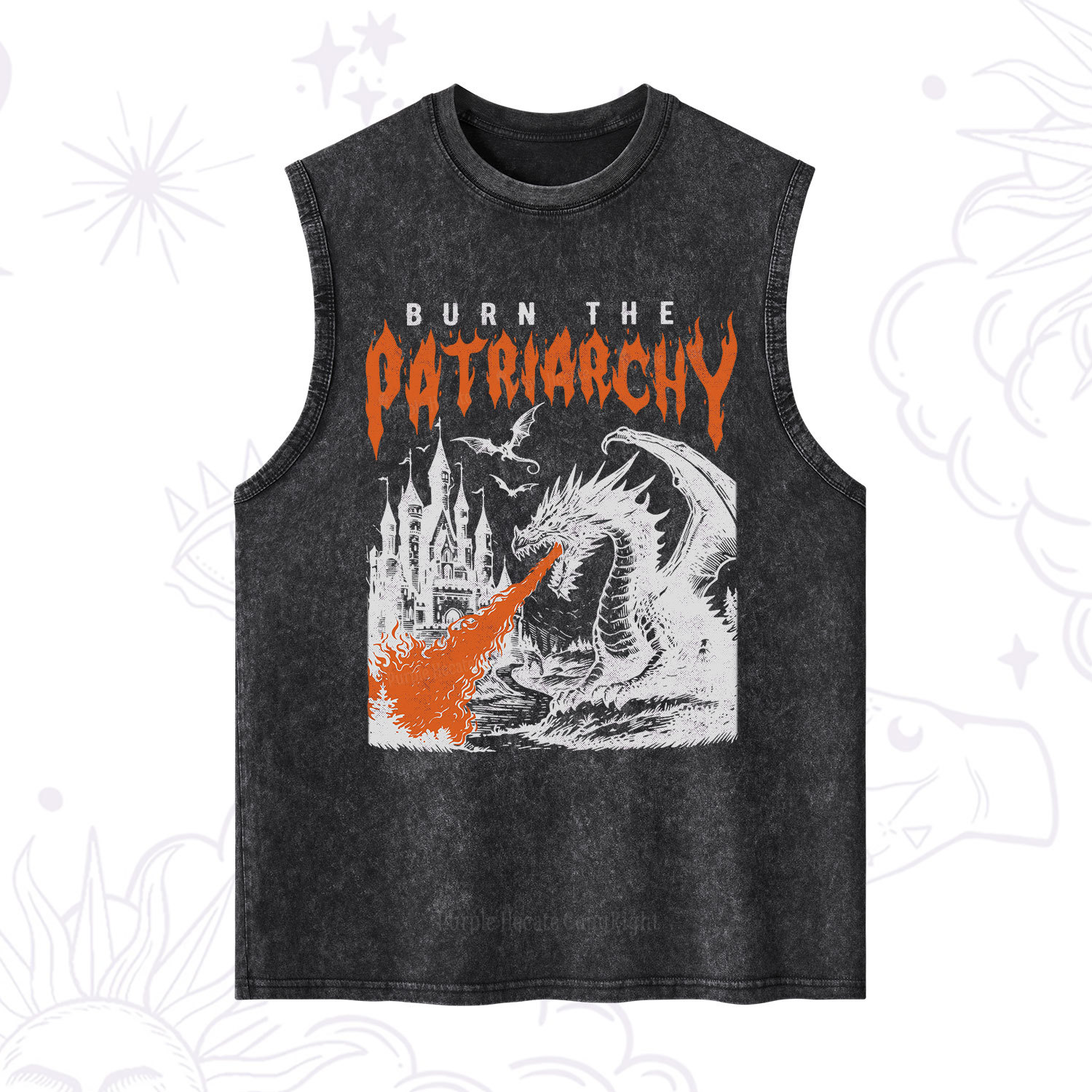 Purplehecate Burn the Patriarchy Dragon Washed Tank