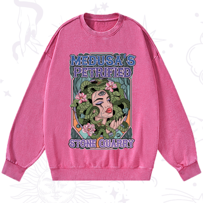 Purplehecate The Gorgon with Snake Hair Medusa Washed Sweatshirt