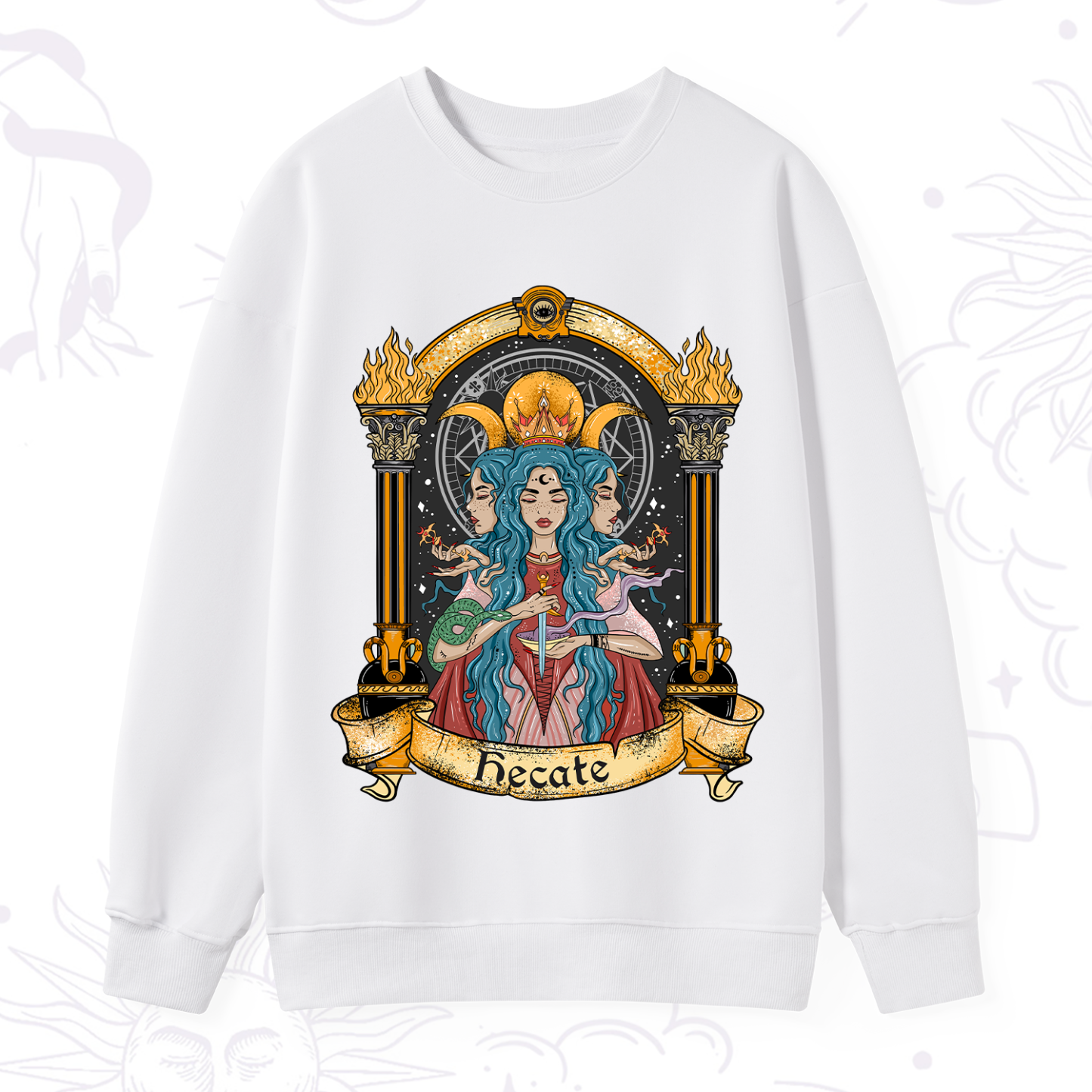 Purplehecate Triple Moon Goddess Hecate Sweatshirt
