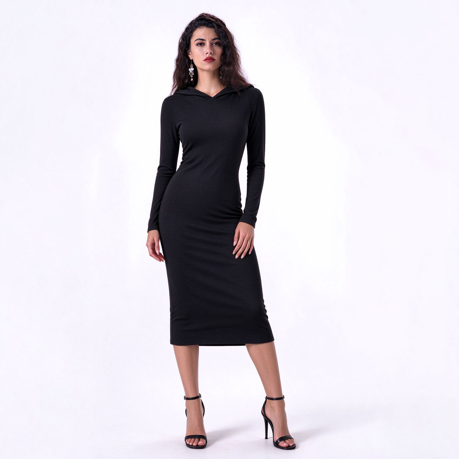 Purplehecate Hooded Knit Dress