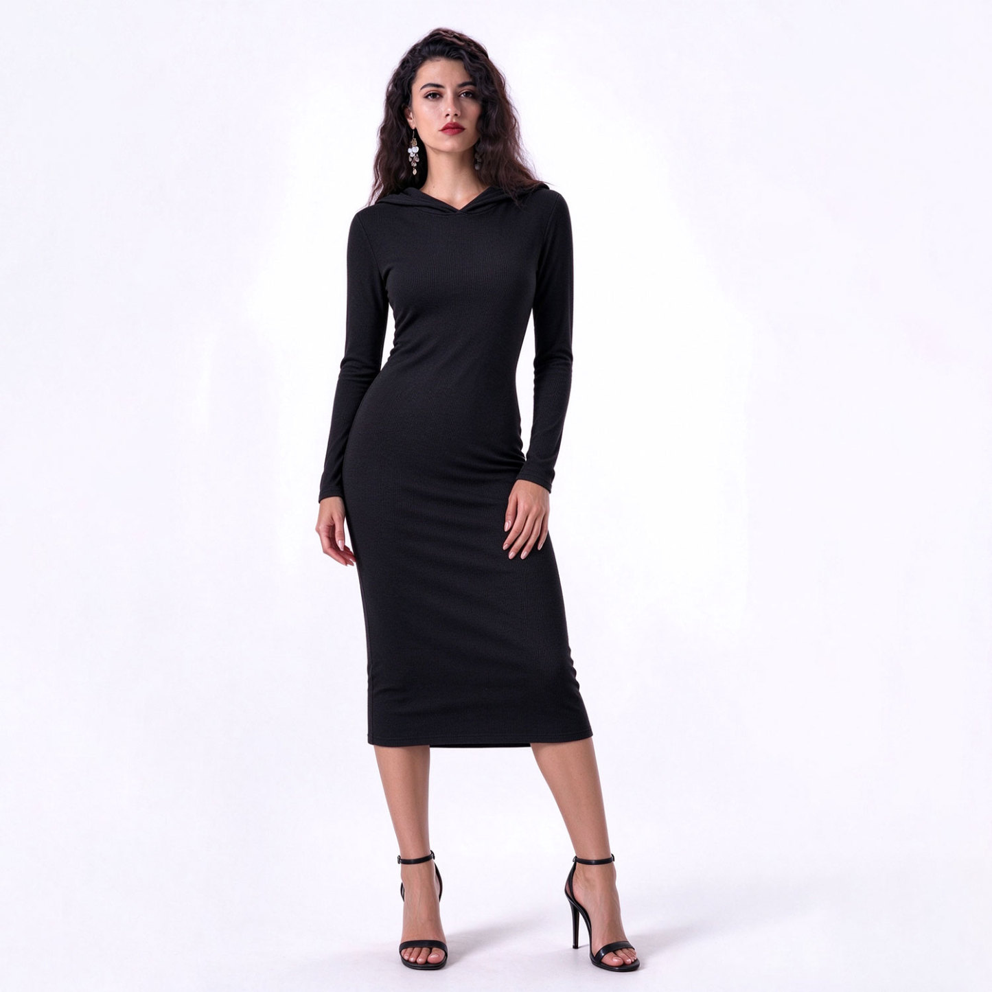 Purplehecate Hooded Knit Dress