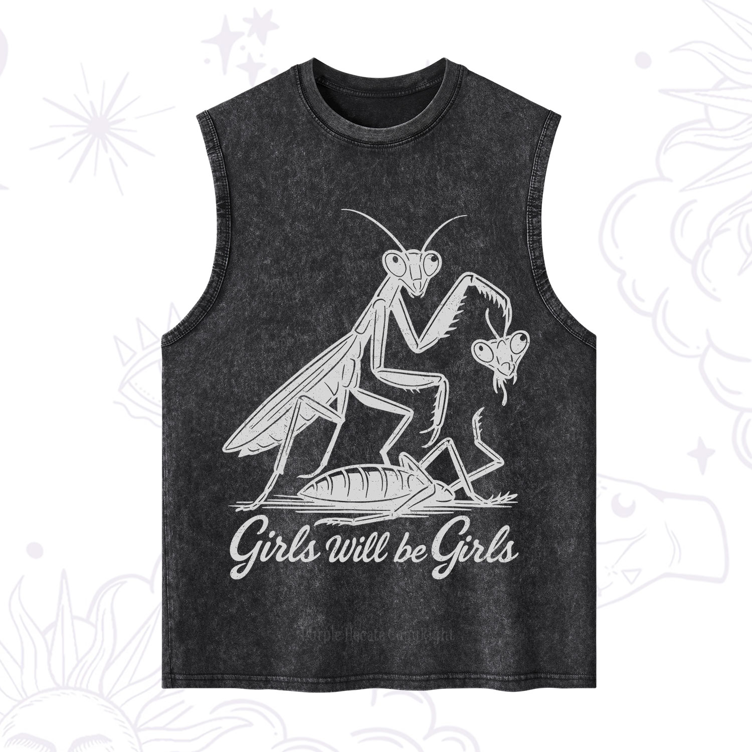 Purplehecate Girls Will Be Girls Praying Mantis Washed Tank