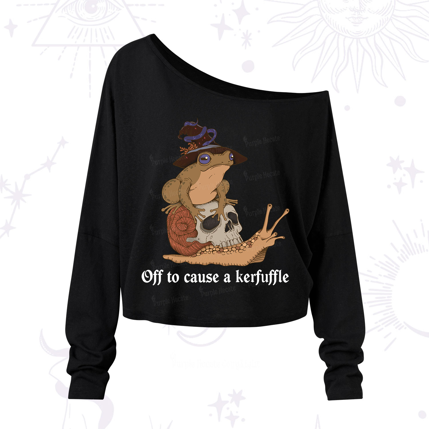 Purplehecate Off To Cause A Kerfuffle One Shoulder Long Sleeve Shirt