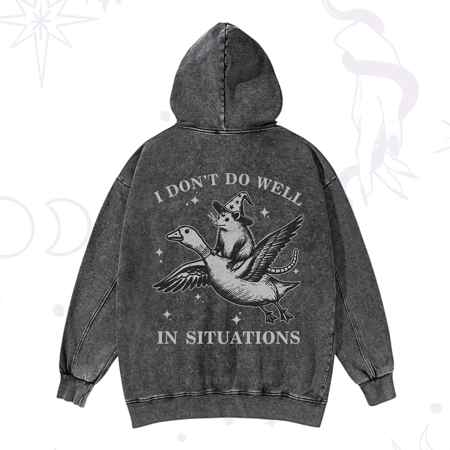 Purplehecate I Don't Do Well In Situations Washed Hoodie