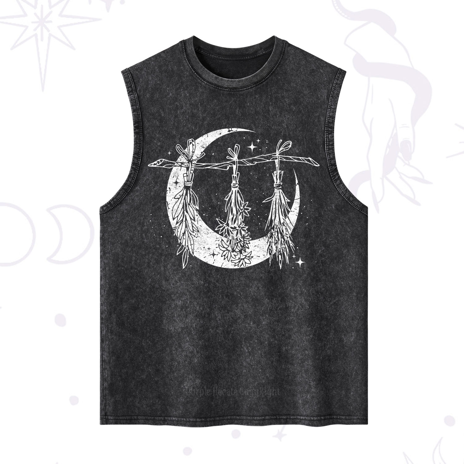 Purplehecate Witchy Moon Herbs Washed Tank