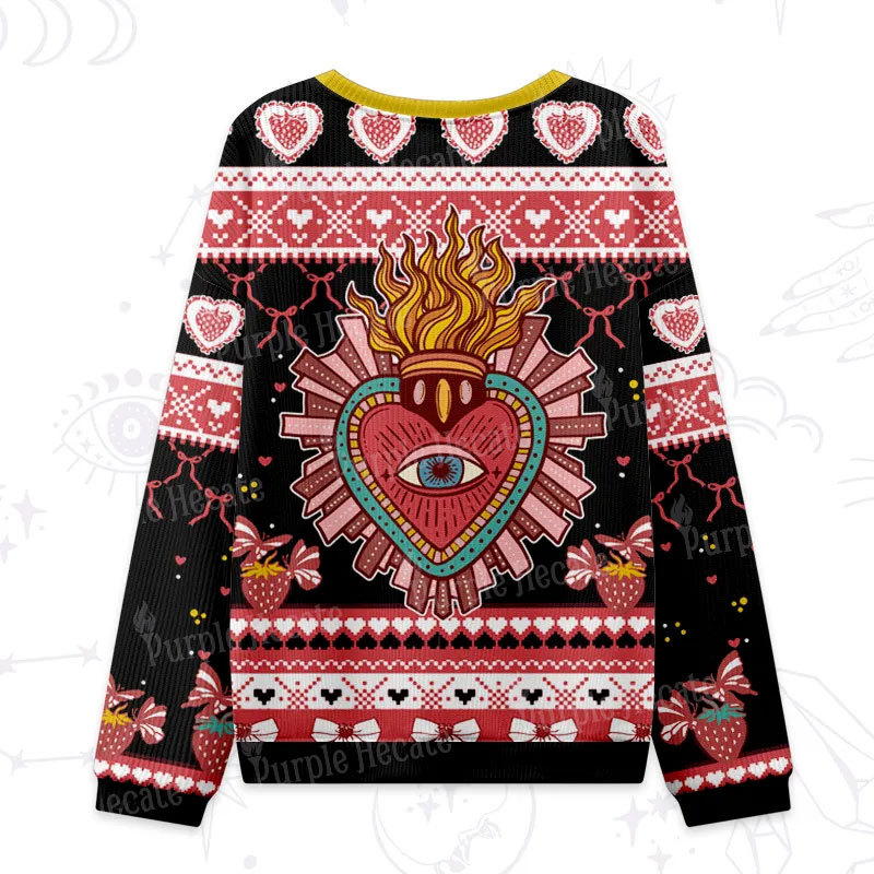 Purplehecate Sacred Heart Ugly Valentine Sweatshirt