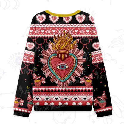 Purplehecate Sacred Heart Ugly Valentine Sweatshirt