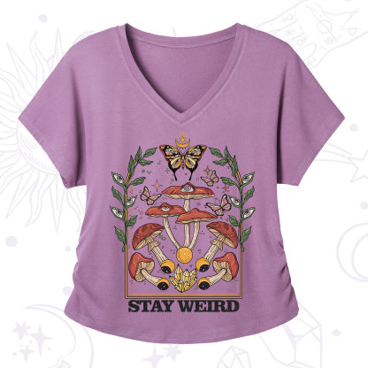 Purplehecate Stay Weird V-Neck T-Shirt