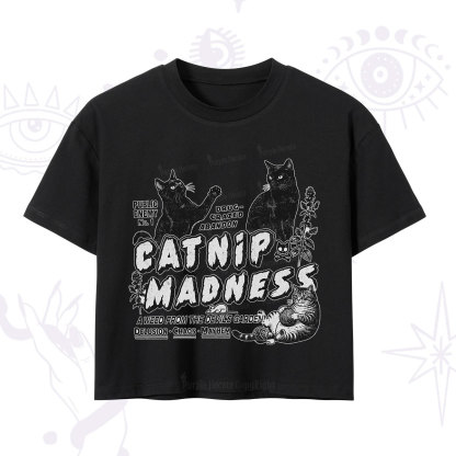 Purplehecate Catnip?Madness Cute?Cat Crop T-Shirt