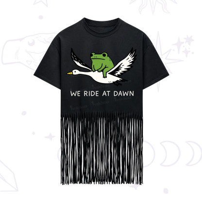 Purplehecate We Ride at Dawn Fringe Hem T-Shirt