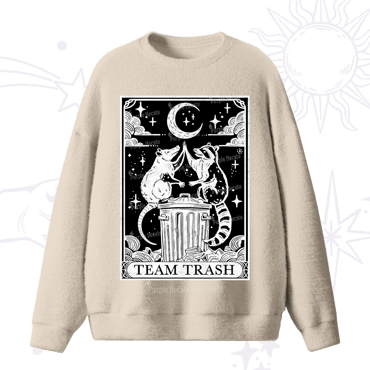 Purplehecate The Team Trash Tarot Fuzzy Sweater