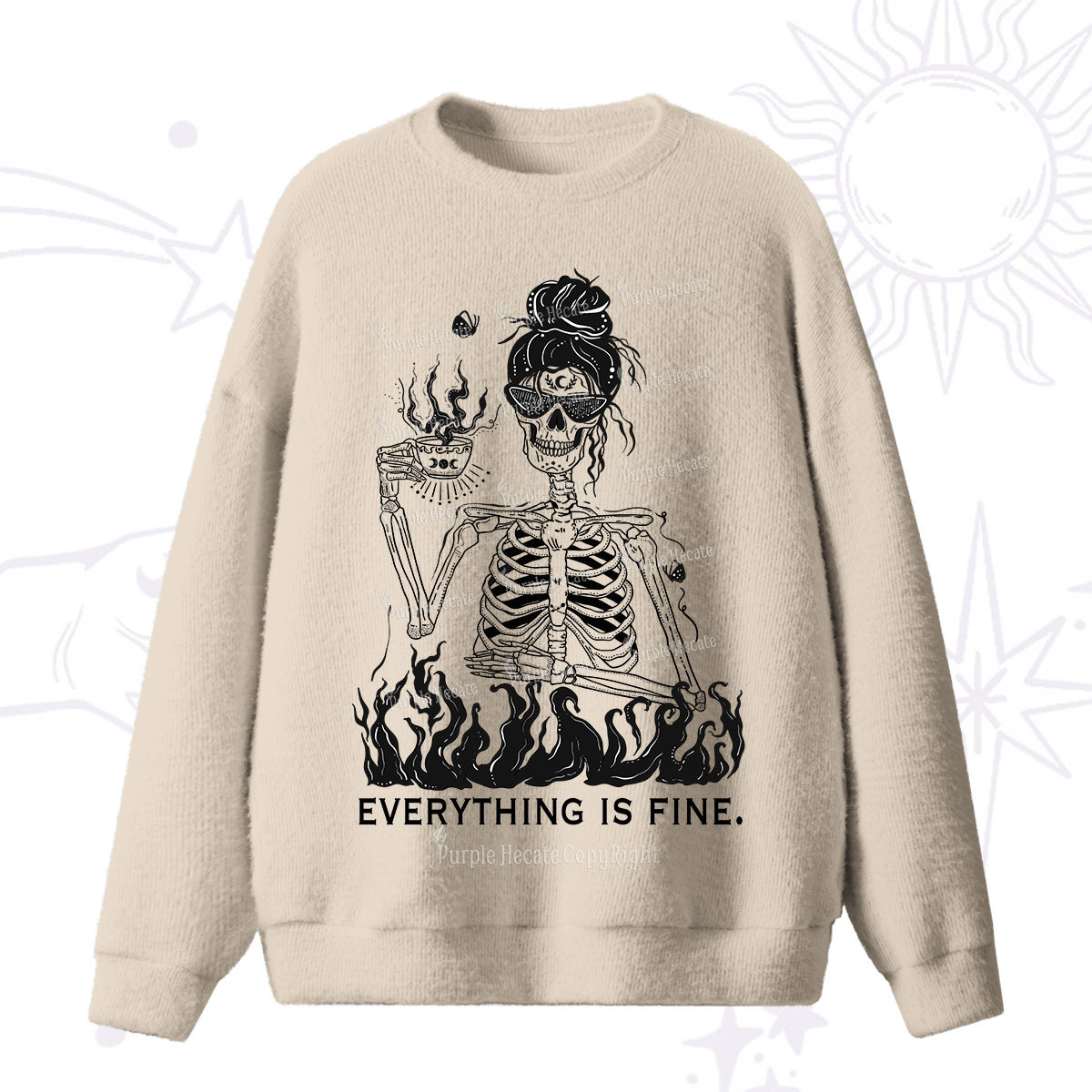 Purplehecate Everything Is Fine Fuzzy Sweater