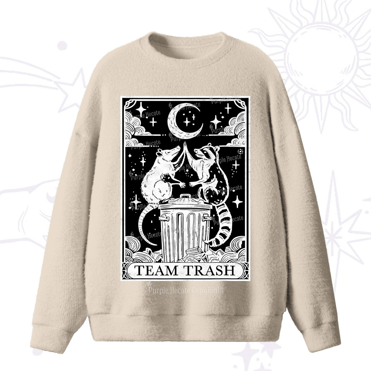 Purplehecate The Team Trash Tarot Fuzzy Sweater