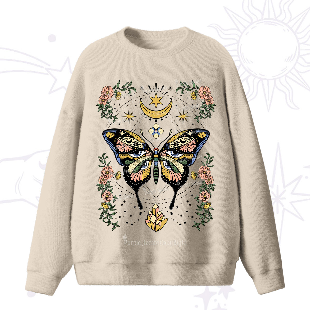 Purplehecate I Am Opening Fuzzy Sweater