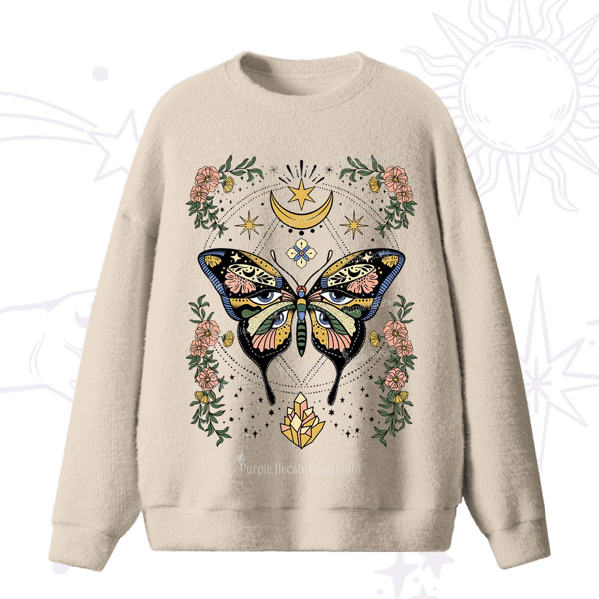 Purplehecate I Am Opening Fuzzy Sweater