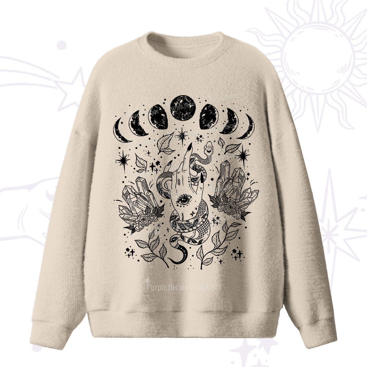Purplehecate Reach For The Moon Fuzzy Sweater
