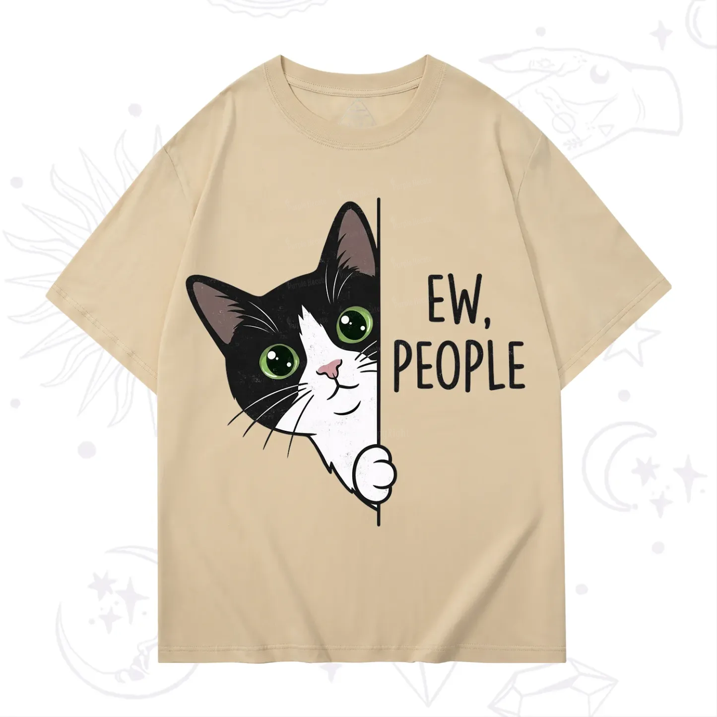 Purplehecate Funny Cat Ew People T-Shirt