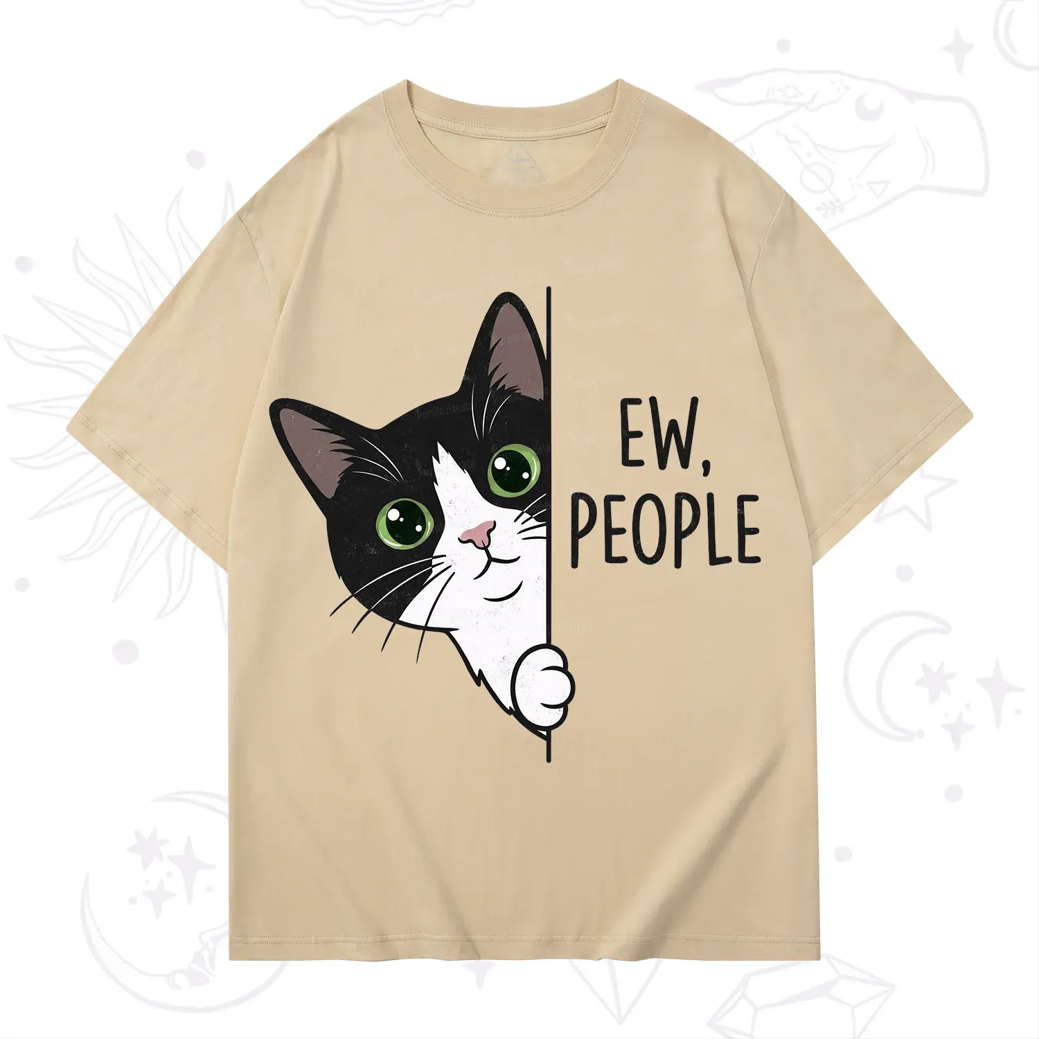 Purplehecate Funny Cat Ew People T-Shirt