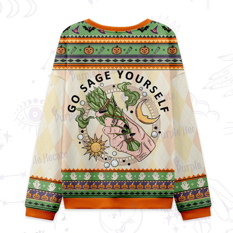 Purplehecate Go Sage Yourself Ugly Halloween Sweatshirts