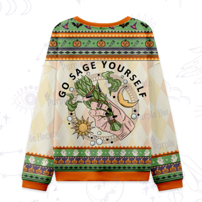 Purplehecate Go Sage Yourself Ugly Halloween Sweatshirts