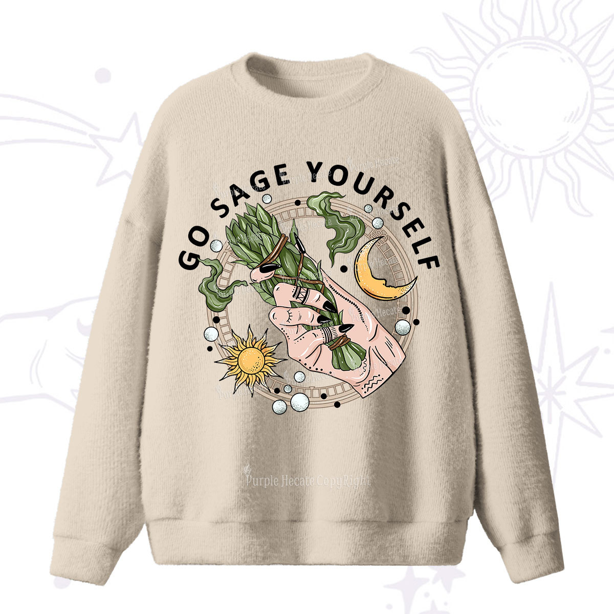 Purplehecate Go Sage Yourself Fuzzy Sweater