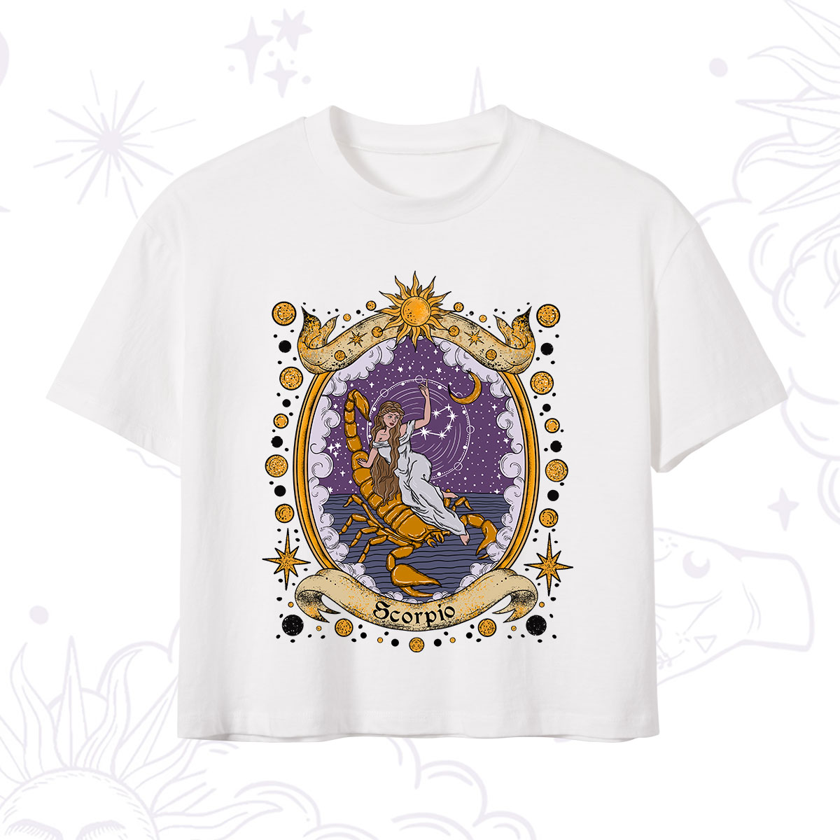 Purplehecate Celestial Scorpio Zodiac Crop T-Shirt 
