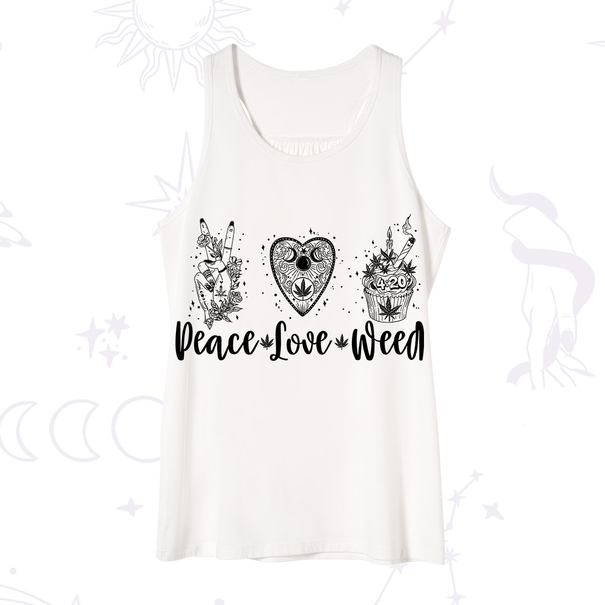 Purplehecate Peace Love Weed Tank