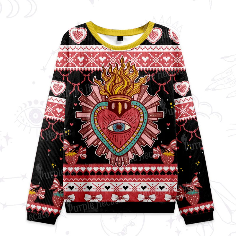 Purplehecate Sacred Heart Ugly Valentine Sweatshirt