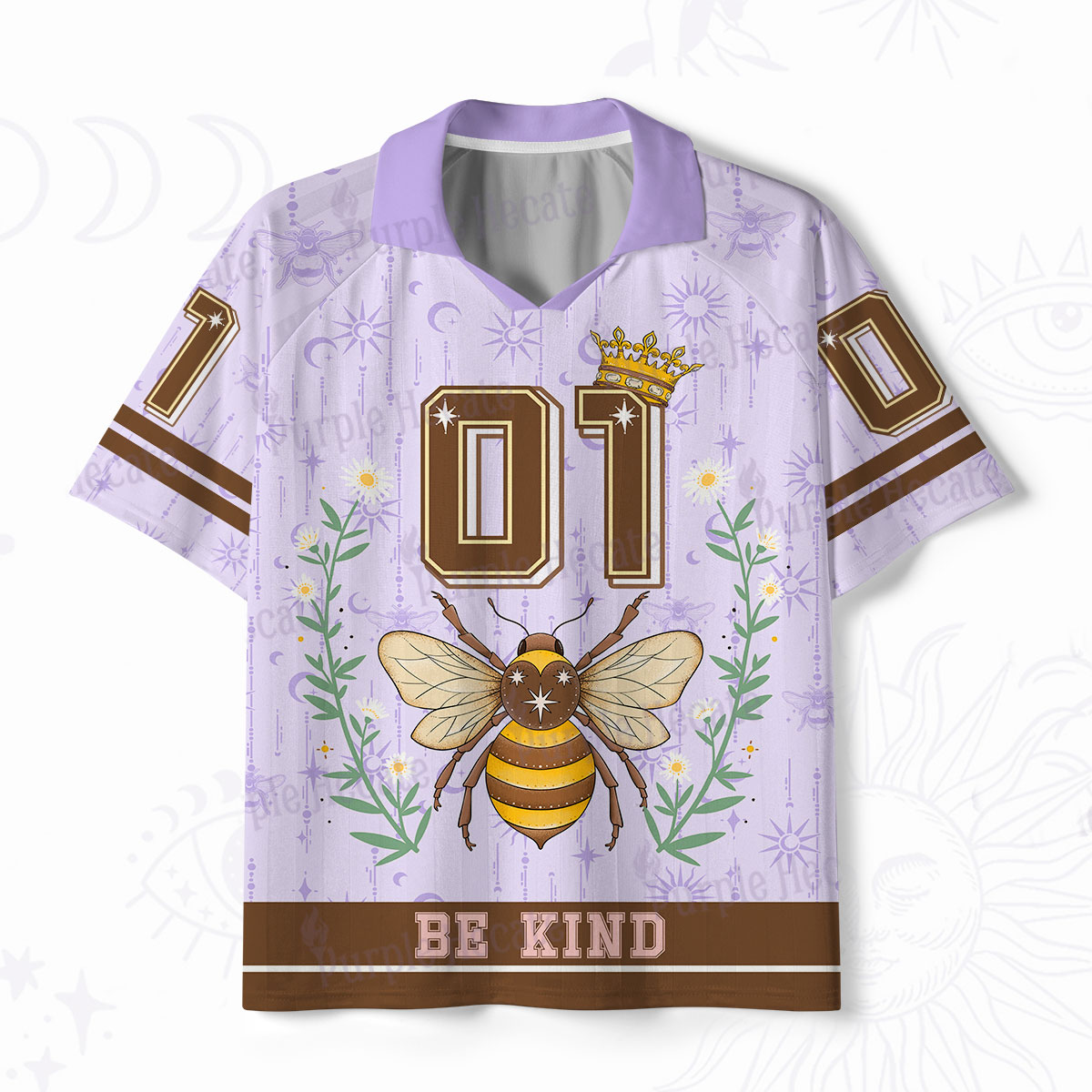 Purplehecate Bee Kingdom Be Kind Polo Collar Unisex Jersey