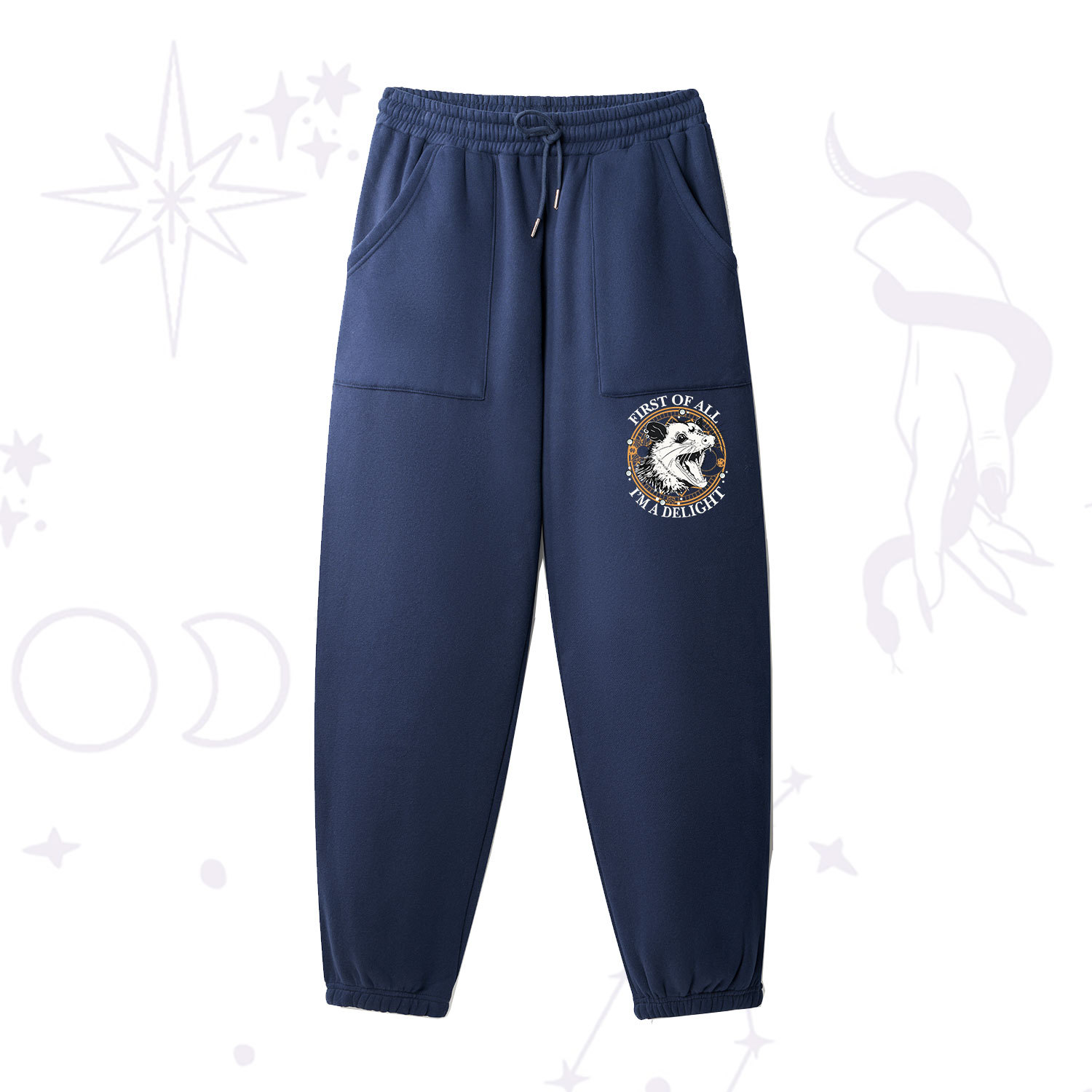 Purplehecate First Of All I'm A Delightful Opossum Fleece Sweatpants